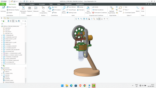 垂直斯特林引擎_ 3D CAD模型（CREO参数）缩略图